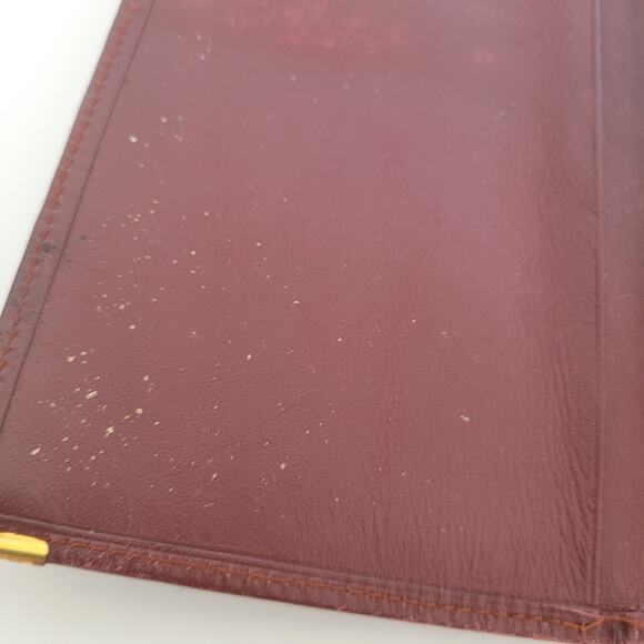 Cartier Vintage Bifold Leather Bordeaux Red Wallet Large Credit Card Checkbook - Picture 5 of 10